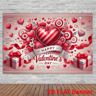 2D Flat Valentine's Day Gifts, Polyester Photography Background Cloth Flags, Party Background Tapestles, Indoor And Outdoor Banner Decorations, Studio Props, Festival Party Birthday Decoration Supplies