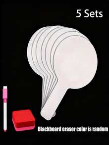 5-Pack Double-Sided Reusable Whiteboard Set - Handheld Whiteboards, Includes 5 Whiteboards, 1 Pen, And 1 Eraser, Erasable, Tabletop Memo, Message Board, Writing Pad, Scratch Pad, Handwriting Board - White - View 11