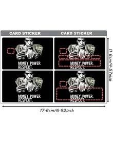 1 件嘻哈金钱信用卡装饰贴纸，“金钱、权力、尊重”PVC 卡创意个性化超薄防指纹保护皮套，品质卓越，耐刮擦，适合女性男性，小型芯片卡，银行卡，信用卡，交通卡，学生校园卡 DIY 装饰，奋斗者财富勋章，街头文化榜单 TOP，返校，学校用品 - 彩色 - 查看 11