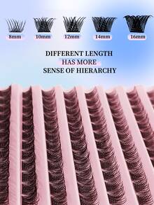 120 piezas Kit de extensión de pestañas - Kit de pestañas DIY con pestañas en racimo con rizo D, pestañas individuales, racimos de pestañas, pestañas postizas para un aspecto natural, pestañas postizas reutilizables, racimos de pestañas esponjosas, pestañas de volumen para un maquillaje de ojos completo - Negro - Ver 7