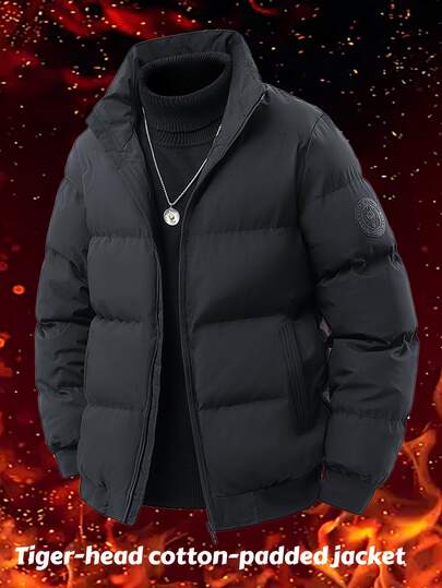 Jaqueta Masculina, Casaco Acolchoado, Jaqueta Acolchoada Grossa, Jaqueta de Baixo Peso para Inverno, Fleece