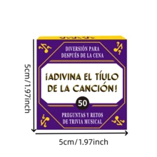 A Set Of Spanish Card Games, Containing 50 Cards, Is A Guessing Song Title Game That Promotes Family And Friend Gatherings And Emotional Exchanges. It Is Also An Excellent Choice For Christmas, Halloween And Other Holiday Gifts. Let You And Your Family And Friends Start A Music Knowledge Quiz Challenge - Purple - View 7