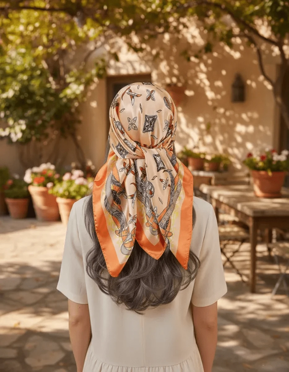Women's Satin Scarf Neck Head Square 90x90 Printed Elegant Satin Elegance Scarf - 第 3 頁 - 查看 1