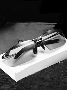 摩托车护目镜夜视驾驶眼镜提升驾驶安全偏光夜视护目镜变色太阳镜驾驶眼镜钓鱼太阳镜日夜皆宜驾驶眼镜，专业夜视驾驶眼镜，增强视野，防眩光，半框设计，为夜间驾驶和赛车爱好者提供保护和舒适佩戴体验（请注意尺寸是否合适） - 彩色 - 查看 16