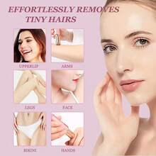 女士电动面部脱毛仪 - 无痛电动脱毛设备，带LED灯，便携式，适用于面部、唇部、腿部，无痛脱毛（本产品需自行购买电池） - 彩色 - 查看 4