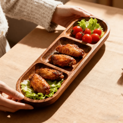 Wooden Trays, Pastry Trays, Dessert Trays, Oval Wooden Trays, Breakfast Trays, Suitable For Home Kitchens, Restaurants, Appetizer Platters, Parties, Afternoon Tea, Outdoor Activities, Can Hold Fruits, Candies, Desserts, Cakes, Sushi, Suitable For New Year Gift Party Decoration, Kitchenware.