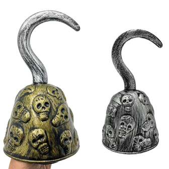 1pc Universal Plastic Skull Head Pirate Hook Toy Prop, Blow Molded Vintage Style Party Masquerade Pirate Hook Accessory, Performance Prop Weapon Pirate Hook Decor