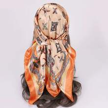 Women's Satin Scarf Neck Head Square 90x90 Printed Elegant Satin Elegance Scarf - 第 3 頁 - 查看 7