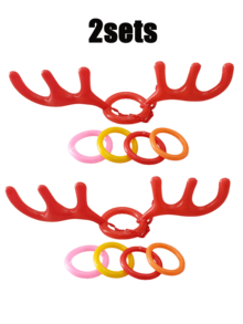 4/2/1set- Inflatable Reindeer Antler Ring Toss Game,Reindeer Antler Hat Ring Toss For Xmas Party 2025 Great Christmas Games For Adult,Christmas Party Decoration Adult Team Game,Teamwork Activities, 2026 Happy New Year Party Packs