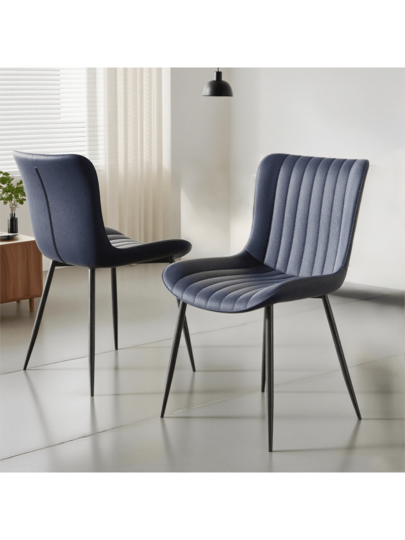 PU Living Room Chairs Brown, Blue, Set Of Moderne Art Leather Seats