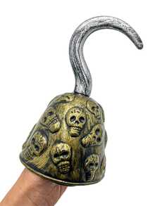 1pc Universal Plastic Skull Head Pirate Hook Toy Prop, Blow Molded Vintage Style Party Masquerade Pirate Hook Accessory, Performance Prop Weapon Pirate Hook Decor - Multicolor - View 4