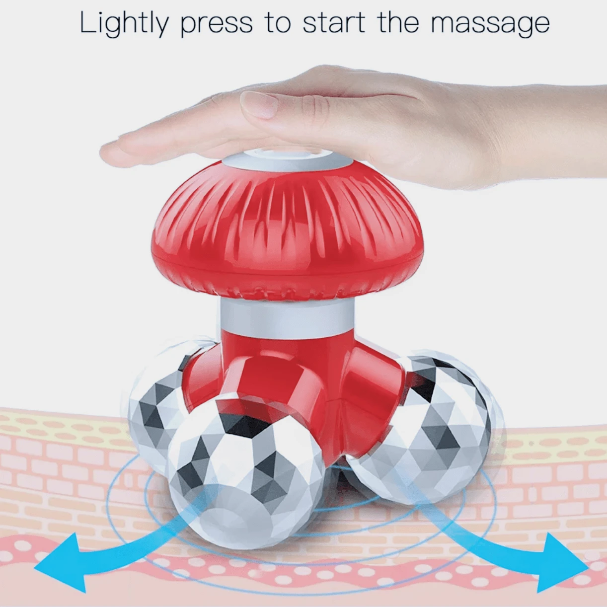 4-In-1 Handheld Vibrating Massager With 3 Kneading Massage Heads, Suitable For Self-Relaxation Massage, Mini Massager - Multicolor - View 1