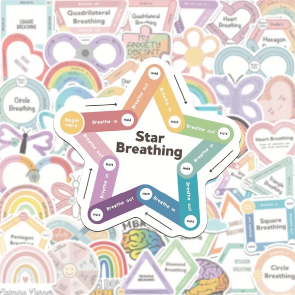 50 hojas/paquete Pegatinas arcoíris respirables para portátiles, guitarras, fundas de teléfono y libros - Pegatinas decorativas que se pueden usar como regalo de vacaciones