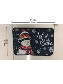 1 pieza Felpudo navideño, Felpudo de bienvenida, Alfombra de puerta trasera interior/exterior, Regalo, Adecuado para el hogar, decoración de sala de estar, dormitorio, porche, lavable a máquina, decoración navideña