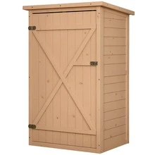 Outsunny Outdoor Storage Box, Cabinet, And Shelf - Marrón - Ver 1