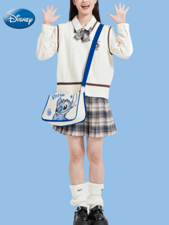 Disney 1pc Licensed Stitch Crossbody Shoulder Bag Winter Decor Christmas Party Cute Cartoon Commuter Satchel