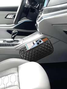 汽车收纳袋，多功能汽车座椅侧储物网袋 - 粘性收纳袋，粘贴式储物袋，手机架，口红架