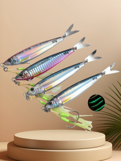 1pc Metal Caliper 40G 60G 80G Salt Water Coastal Casting Fishing Attractant Vertical Metal Caliper