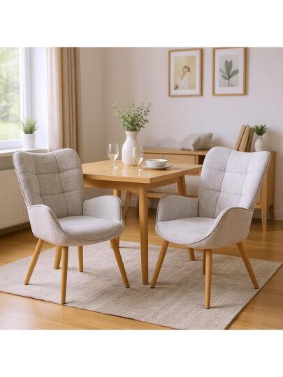 Meubles Cosy PCS Com Tafel Fabric Dining Chair, Moderne Ideal Room Or Living Room, Easy Assembly, Home Furniture, Compact Dimensions, Grijs 72 62 90.5 Cm view 4