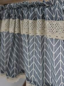 1pc Pastoral Floral Curtain, Fresh Style Partition Shading Short Curtain, Linen-Like Fabric Half Curtain, Cabinet Decor Door Curtain, Blackout Curtain - Multicolor - View 12