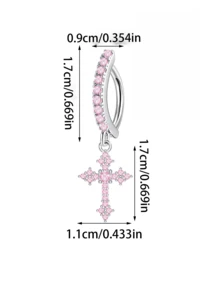 1 pieza Anillo de ombligo con forma de cruz, de estilo punk versátil y casual, adecuado para uso diario, fiestas, festivales de música, vacaciones y baile