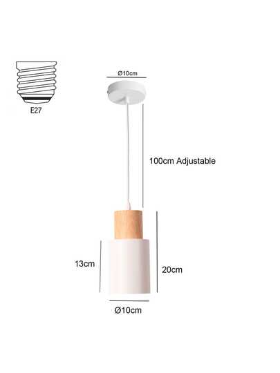 Alpinaluz "KIRA" Hang Lamp In Wit Metaal Hout Sc inavian Moderne E27 view 11