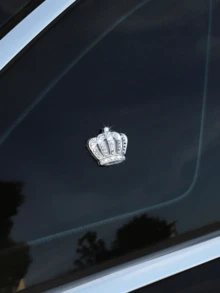 Miếng dán trang trí xe hơi hình vương miện kim cương hợp kim kim loại ba chiều 3D cá nhân hóa, Miếng dán biểu tượng phong cách vương miện kim loại, Trang trí lấp lánh cho nội thất & ngoại thất xe hơi, Phụ kiện ô tô Unisex - Nhiều màu - Xem 2