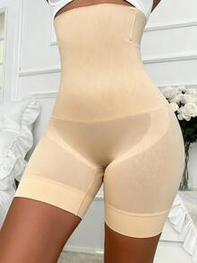 Short Bermuda Shaper Slimming Belt High Waist Compression Shapewear Slimming Hides Belly Reduces Measurements Plus - Màu be - Xem 4