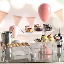 Tavă de afișare a deserturilor din acril transparent multistrat, potrivită pentru afișarea dulciurilor de Ramadan, afișarea brutăriei, masa de deserturi pentru nunți, petrecerea de acasă