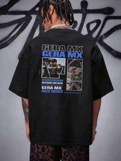 Este gráfico icónico rinde tributo al célebre rapero GERA MX y al colectivo RICH VAGOS expresando la fuerza de la cultura hiphop mexicana y su legado de autenticidad camiseta de hombre 100% algodón