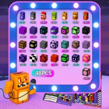 48/100/200/300pcs Magnetic Building Blocks, 0.78 Inch, Magnetic Bricks, Midnight Scream Bear Horror Series, Puzzle Cube Toy Set, STEM Educational Sensory Toy, Best Christmas, Halloween, Birthday Gift For Kids 3+ Years Old Boys And Girls - Multicolor - View 10