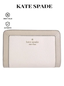 Kate Spade 拼色中号紧凑型双折钱包 - 淺沙多色 - 查看 1
