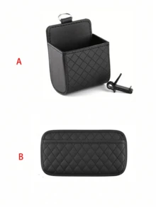 汽车收纳袋，多功能汽车座椅侧储物网袋 - 粘性收纳袋，粘贴式储物袋，手机架，口红架