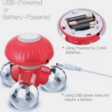 4-In-1 Handheld Vibrating Massager With 3 Kneading Massage Heads, Suitable For Self-Relaxation Massage, Mini Massager - Multicolor - View 6