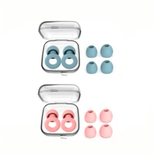 Sleep Earplugs With Storage Case & Replacement Tips, Silicone Earplugs For Sleeping, Comfortable For Bedroom, Office, Airplane, Nap, Comes With Storage Case And Different Size Replacement Tips, Suitable For Men And Women, Reusable