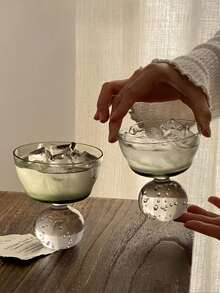 限时特惠！1个水晶球高脚玻璃杯，复古时尚咖啡杯，高端茶杯，奢华果汁/牛奶杯，适用于餐厅、客厅、饮品店、咖啡馆 - 透明綠 - 查看 3