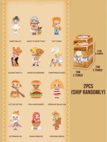 Molly "Carb Lover" Bread Head Series Blind Box, 12 Regular Styles + 1 Hidden Style, Cute Bread-Themed Figurines With Detailed Bakery Elements (Croissant, Burger, Donut), 7-11cm, Suitable As Desktop Decor, Ideal For Pop Mart Collectors, Molly Fans, And Bread Lovers, Also Great For Birthday, Hobby, Valentine's Day, And Anime-Themed Room Decor, Add A Touch Of Cuteness To Your Collection Today! - Multicolor - View 15
