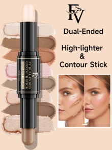 FV Waterproof Highlighter Stick - WarmTone Dual-Ended Highlighter & Contour Stick Brightens Nose Shadows Multi-Functional Contouring Stick Brand Beauty Makeup,Top Choicer Y2K Dreamy Fashion Ideal Pick Birthday & Party Gift Best Color Payoff - #03Medium - 查看 2