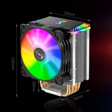 Ventilador para PC, disipador de CPU con 4 tubos de calor, radiador silencioso de alto rendimiento compatible con Intel y AMD - Negro - Ver 3