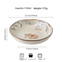 1pc Handmade 9-Inch Unique Ceramic Plate, Salad Plate, Serving Plate, Suitable For Holding Vegetables, Noodles, Fruits, Desserts, Ideal Holiday Gift - Multicolor - View 9