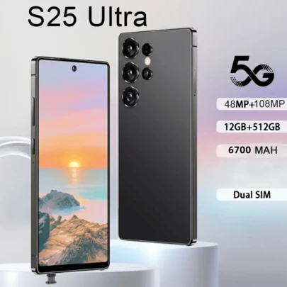 W&O 2025 X25 Ultra 12GB+512GB New Android 14 Smartphone-6.9" HD Display, 48MP+108MP Camera, 6700mAh Battery, Built-In Stylus Pen, Dual SIM, Included TypeC Data Cable, Screen Protector, Case, Earphone, Unlock Cell Phone For Global Use, Perfect Gift For Holiday