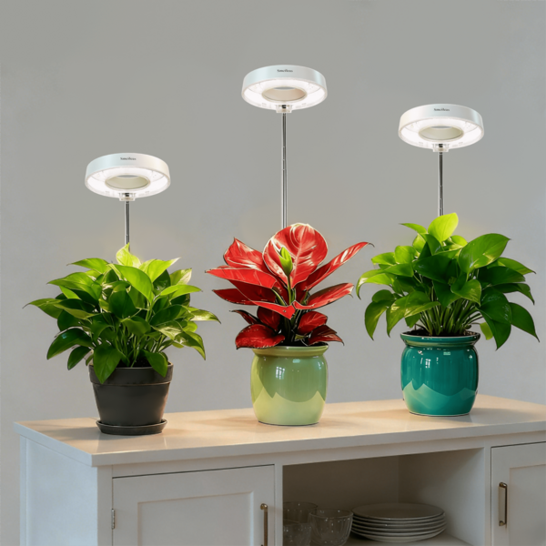 4pcs, Plant Grow Lights, Full Spectrum LED Grow Light For Indoor Plants, Indoor Imitation Sun Grow Lamp Suitable For Indoor Plant Fleshy Flowers And Small Plants, Promote Plant Growth, Retractable Grow Light, Height And Brightness Adjustable LED Grow Light With Automatic 2H/4H/8H Timer