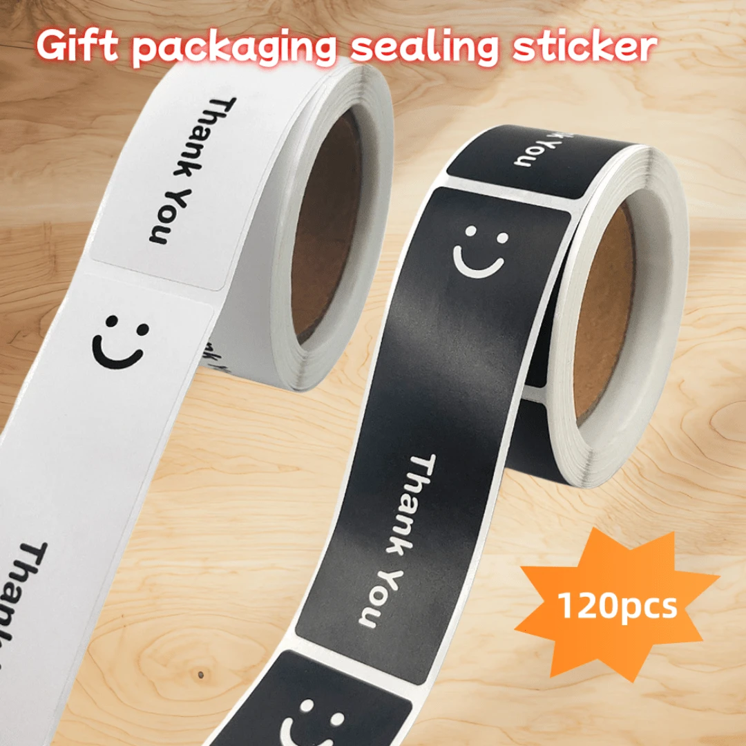 120张极简主义感谢贴纸，可用于礼品包装封口、婚礼、信封和邀请函。 - 彩色 - 查看 1