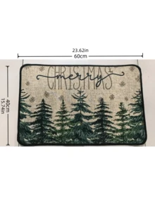 1 pieza Felpudo navideño, Felpudo de bienvenida, Alfombra de puerta trasera interior/exterior, Regalo, Adecuado para el hogar, decoración de sala de estar, dormitorio, porche, lavable a máquina, decoración navideña