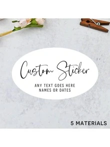 16-1080片定制Logo光面防水透明贴纸，设计您自己的贴纸，个性化瓶贴，用品，营造温馨氛围，家居装饰，定制贴纸，节日日历 - 橢圓形亮膜貼紙 - 查看 24