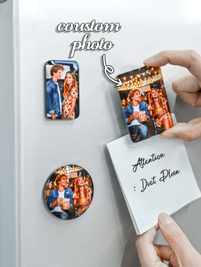 1 Custom Photo Crystal Glass Refrigerator Magnetic Whiteboard Poster - Creative DIY Item, Perfect Birthday Gift, Kitchen Decoration, Christmas Decoration, For Giving As A Gift