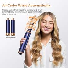 UKLISS 5-In-1 Multi-Function Hot Styling Brush And Curling Iron | 3 Temperature Settings, 5 Interchangeable Heads, Create Curls, Waves, Smooth Styles | Detachable Heads, Auto Curling | Multi-Function Professional Hair Tool, Compact And Portable Design | Suitable For All Hair Types And Styles. - UK Plug(220-240V) - View 9