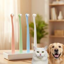 4pcs Pet Toothbrush With Soft Round Head, Perfect For Cleaning And Protecting Teeth, Suitable For Dogs And Cats, A Must-Have For The Whole Family - Multicolor - View 1