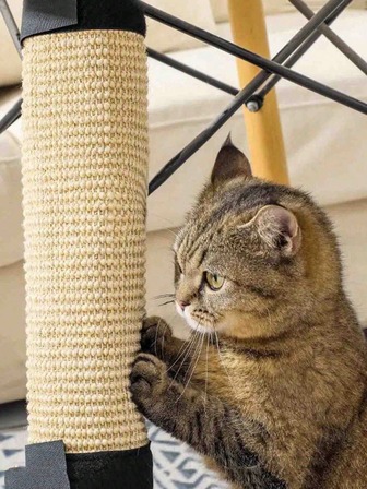 1Pc Sisal Cat Scratching Board Non-Slip Base For Aggressive Clawing Sisal Cat Scratching Mat Kitten Grinding Claw Scratcher Mat Furniture Table Leg Sofa Protector Cats Scratch Board Pet Supplies