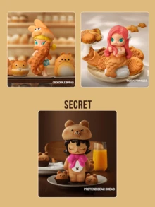 Molly "Carb Lover" Bread Head Series Blind Box, 12 Regular Styles + 1 Hidden Style, Cute Bread-Themed Figurines With Detailed Bakery Elements (Croissant, Burger, Donut), 7-11cm, Suitable As Desktop Decor, Ideal For Pop Mart Collectors, Molly Fans, And Bread Lovers, Also Great For Birthday, Hobby, Valentine's Day, And Anime-Themed Room Decor, Add A Touch Of Cuteness To Your Collection Today! - Multicolor - View 11